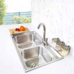 Creave topmount kitchen sink S-8143A1 side view