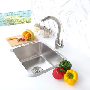 undermount stainless steel sink S-U4540 side view