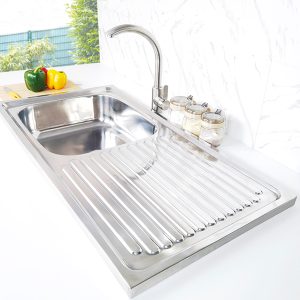 creave single tray stainless steel sink S-10050SF side view